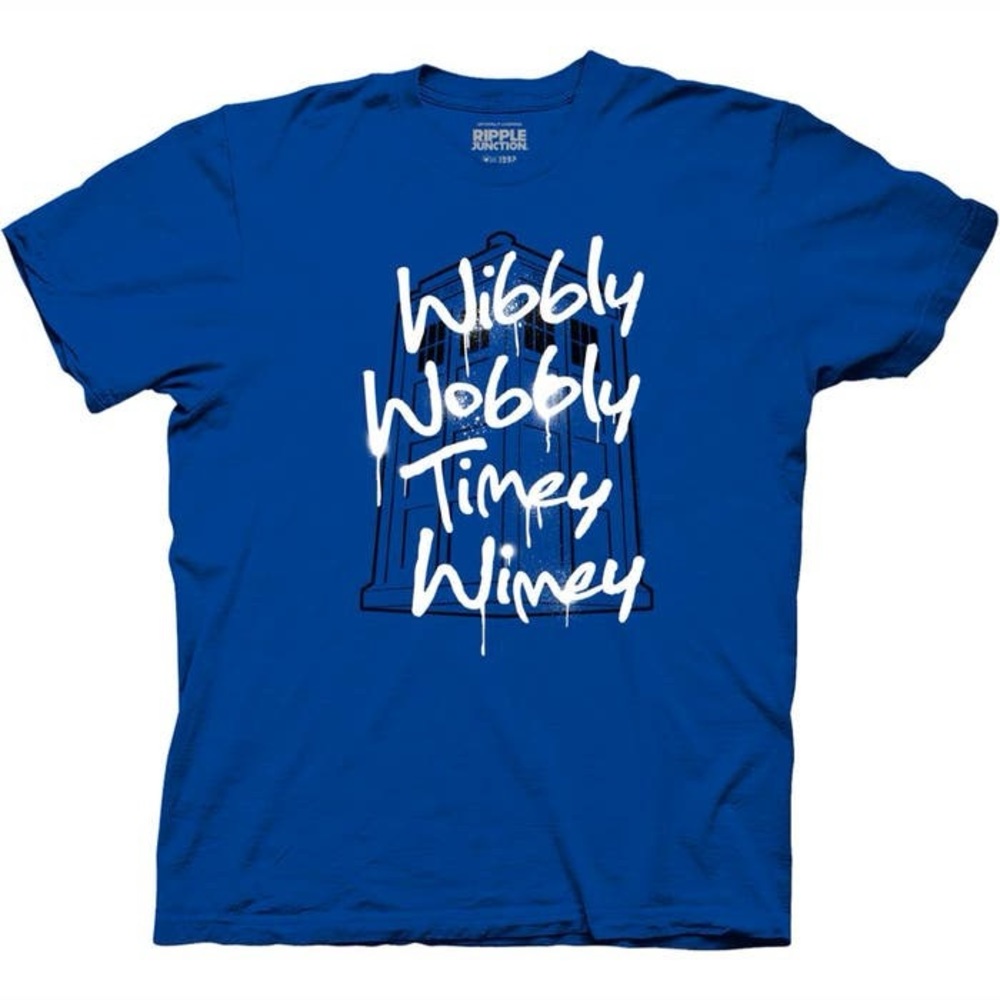 RIPPLE JUNCTION Official Merch DOCTOR WHO Wibbly Wobbly Timey Wimey Tardis Tee - Picture 1 of 5